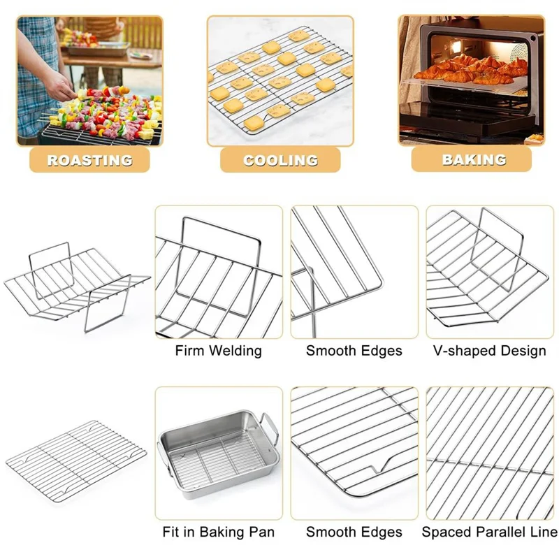 

Rectangular Chicken Roasting Pan Non-Stick Grill Household Cooking Roasting Pan-BEAU