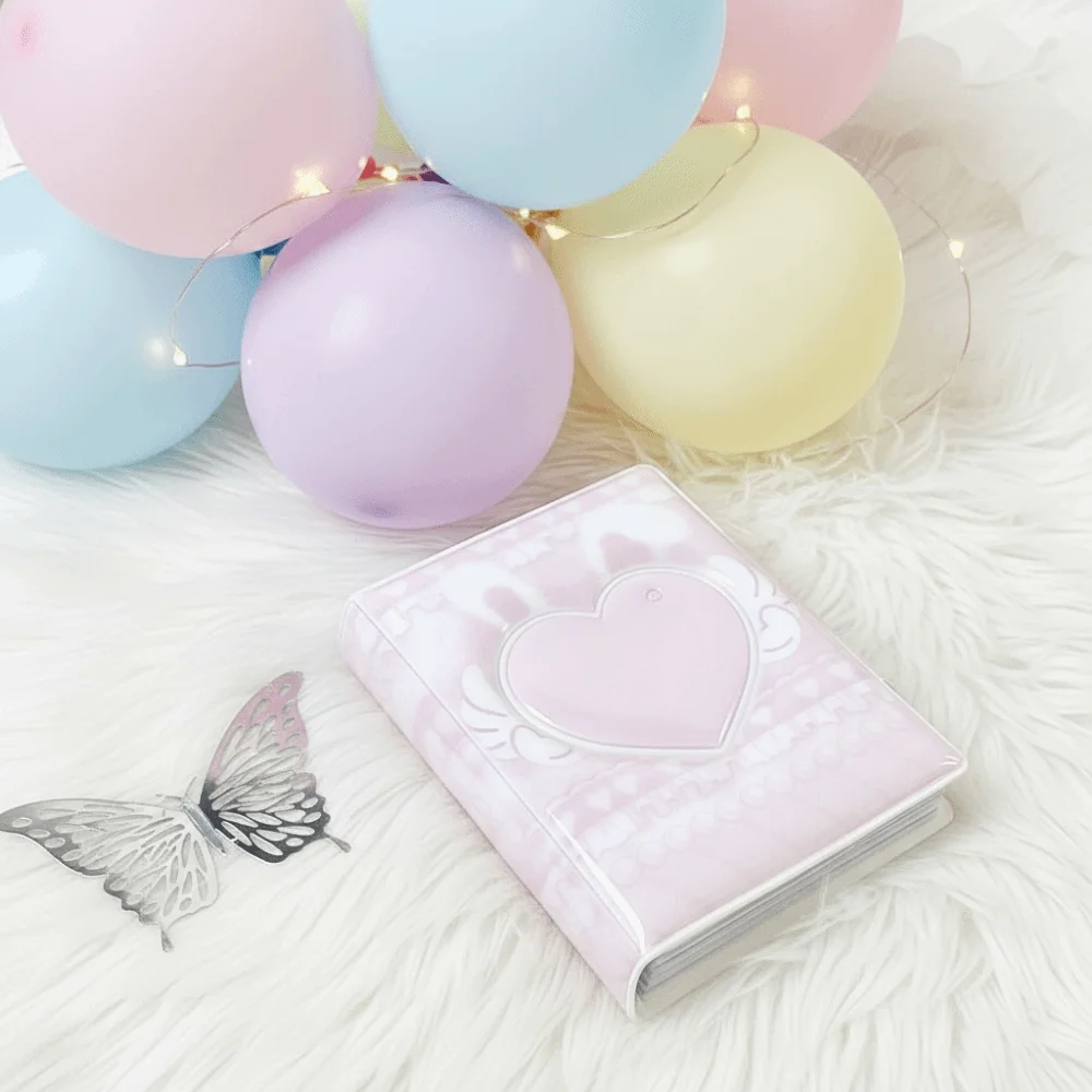 Cute Pink Photo Album Cartoon Angel Bunny Idol Photo Storage Protection Photo Card Storage 32 Photocards Idol Card Collect Case