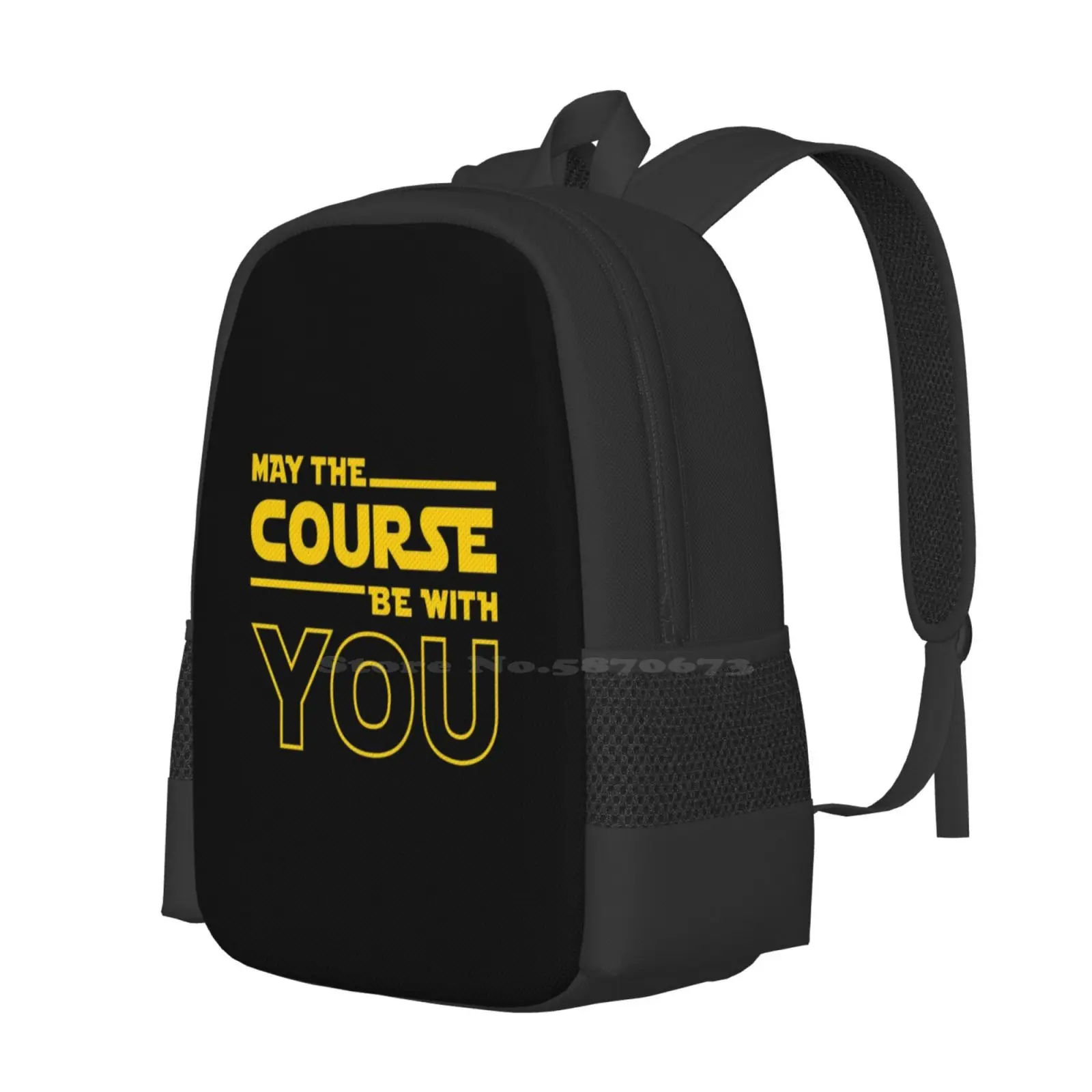 May The Course Be With You Pattern Design Laptop Travel School Bags Force May The Course Be With You Funny Pun Meme Quote