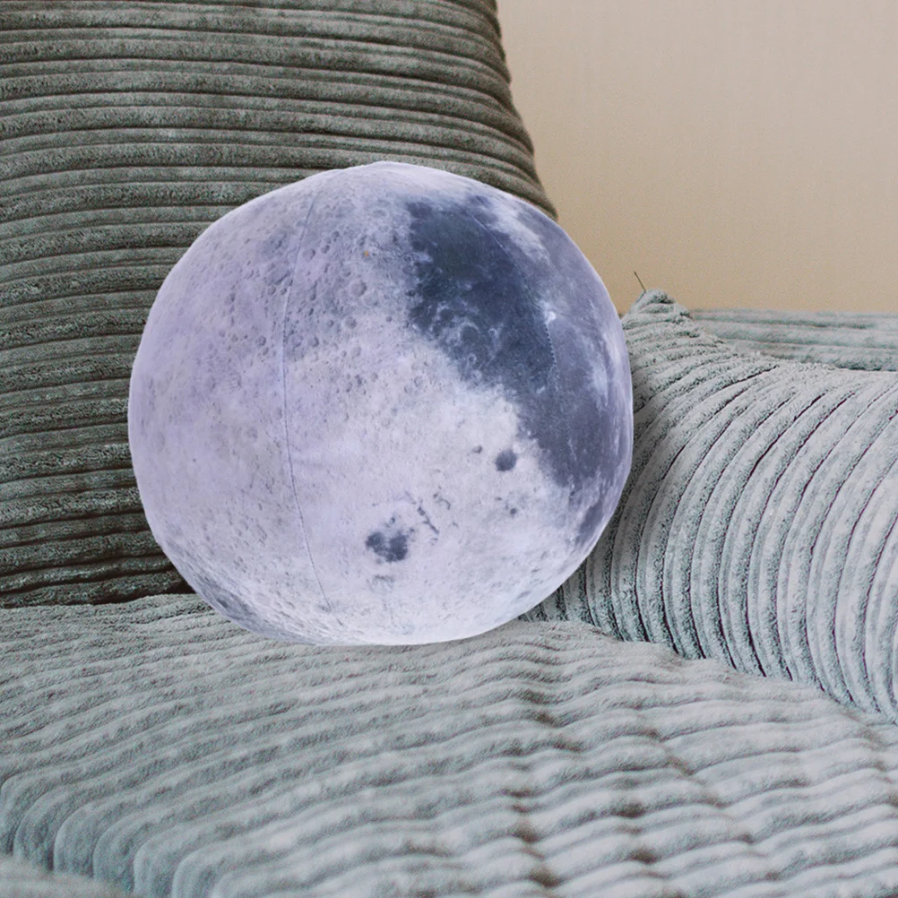 Moon Pillow Toy 17cm Soft Plush Stuffed Round Throw Spherical Cushion Furry Sofa Decor Bedroom Living Room