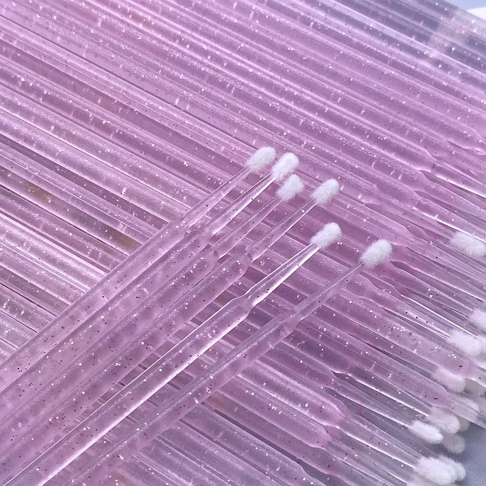 100 قطعة فرشاة صغيرة كريستال لاش إزالة مسحة فرشاة صغيرة عصي الماسكارا قضيب رمش تمديد ماكياج فرش أدوات