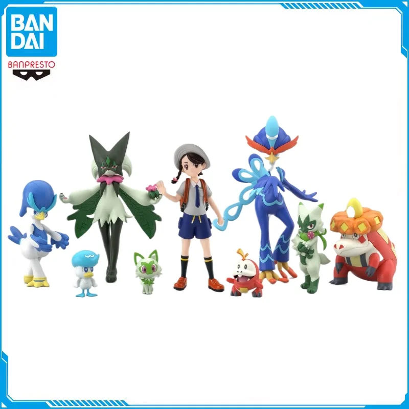 BANDAI Original Pokemon Scale World Paldea Region Juliana Meowscarada Quaquaval PVC Anime Action Figure Model Toy Kids Gift