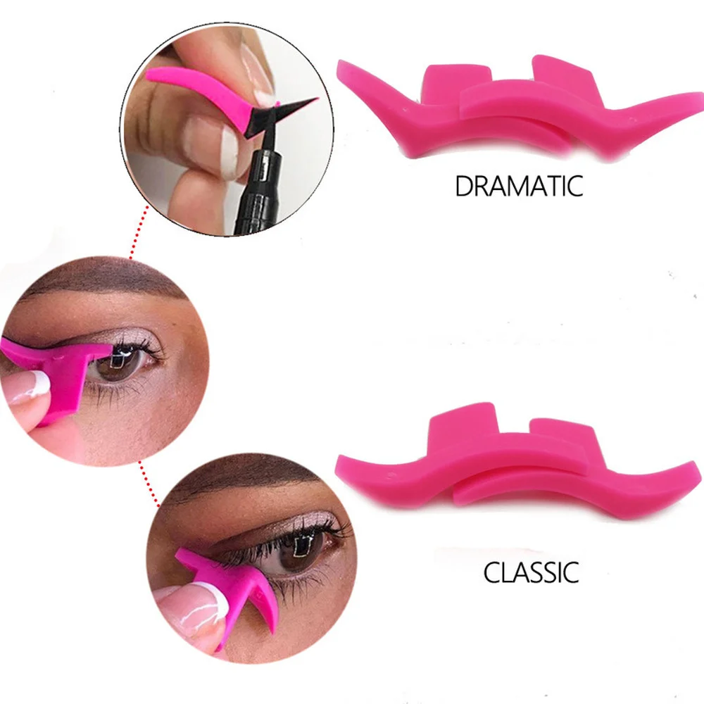 Sdotter Eyeliner Mold 2 Wing Stamps Easy To Makeup Cat Eye Wing Eyeliner Stamp Makup Tools Eyeliner Stencils Beauty Portable Cos