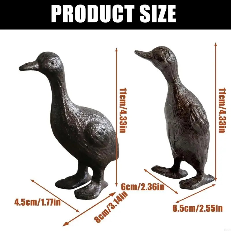 Entenfiguren aus Gusseisen, Sammlerstücke, Geschenk, Entenstatuen, Tischdekorationen, Ornamente für Büro- und Heimdekorationen – Detail 6