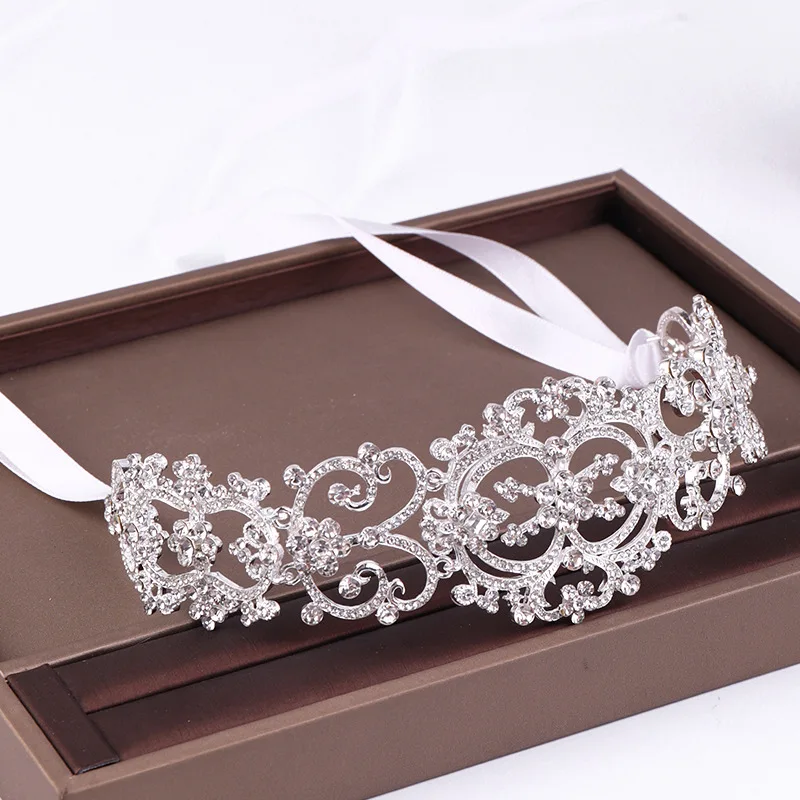 Luxury Crystal Headband Tiara For Women Bride Party Rhinestone Bridal Wedding Hair Accessories Jewelry Headband Hairband Tiara