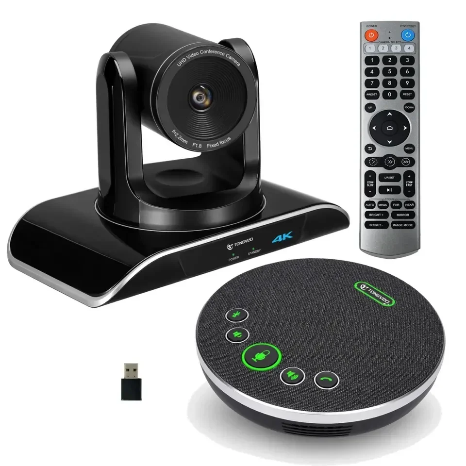 Professional 4K Audiovisual System 5x Zoom USB PTZ Conference Camera Plus Wireless Blue Tooth Speakerphone