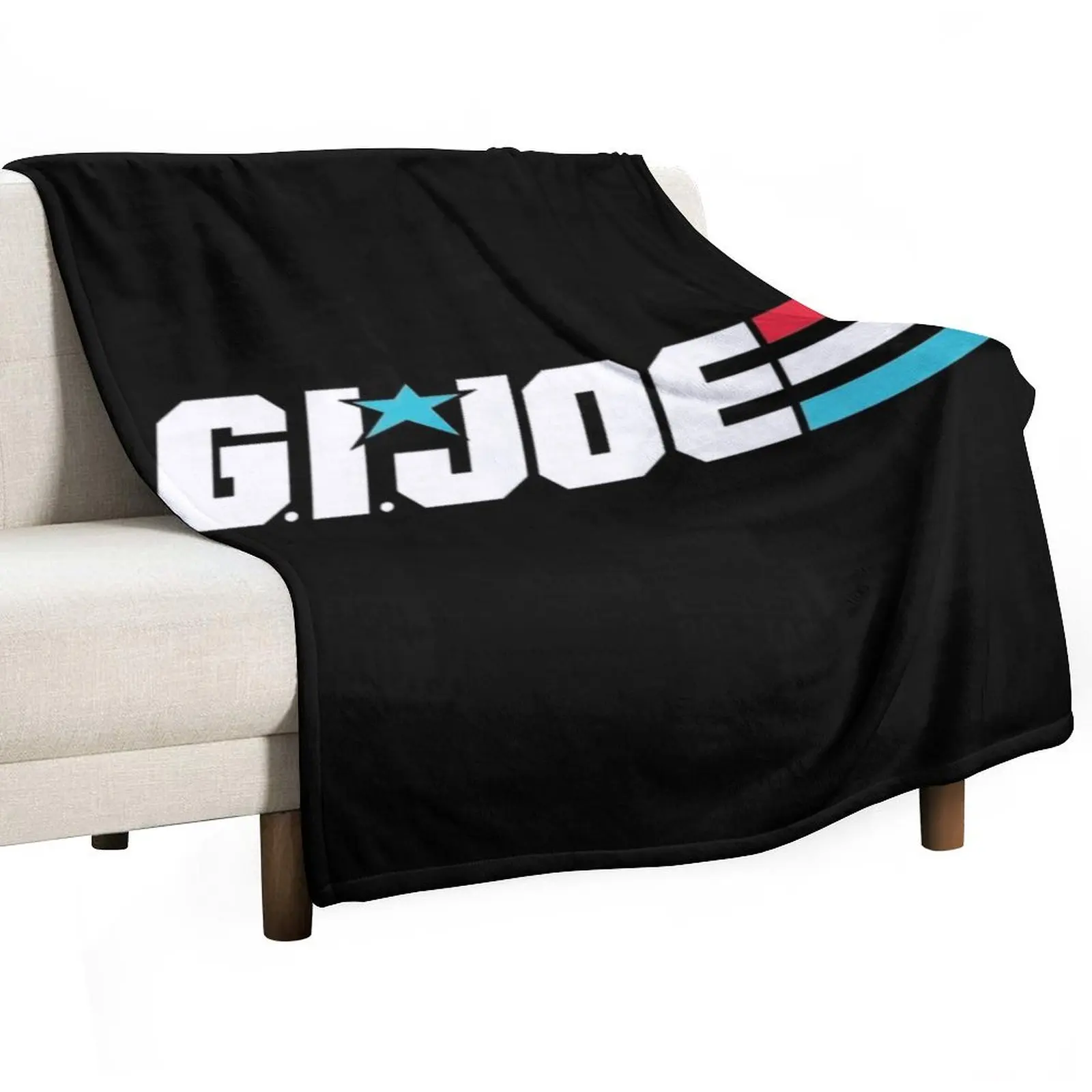 Gijoe Logo Throw Blanket Cute Picnic Flannel Fabric Summer Beddings Blankets