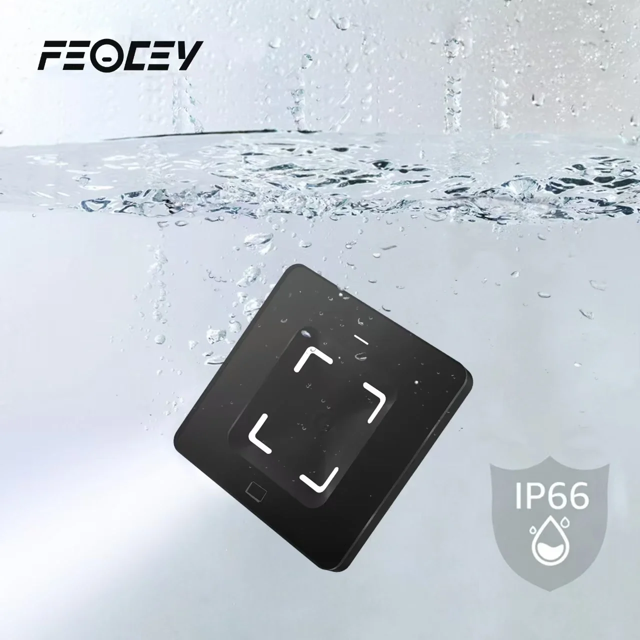 Feocey FC7735 Pembaca/Pemindai Kode QR Produk Kontrol Akses Tahan Air IP66 Ethernet RJ45 POE IP66 PI67 RFID 13.56MHZ Pembaca QR
