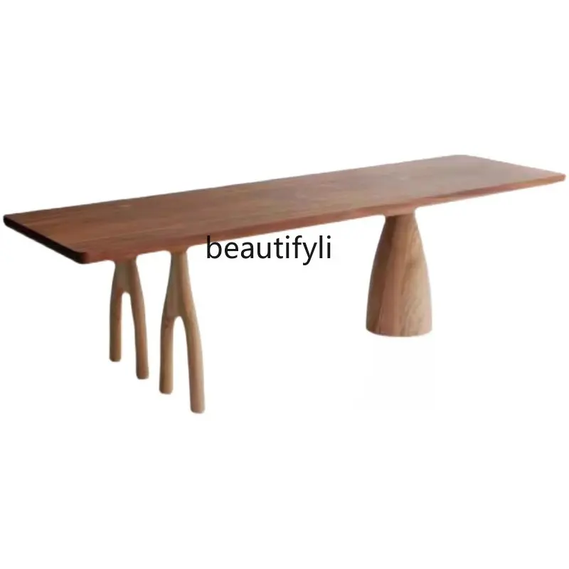 

Minimalist Log Household Dining Table Negotiation Tea Table Creative Desk Workbench B & B Long Table furniture