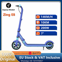 EU Stock Ninebot by Segway ZING E8 Elecrtic Scooters for Childs 200W Motor 14KM/H Speed 10KM Range Lightweight eKickScooter