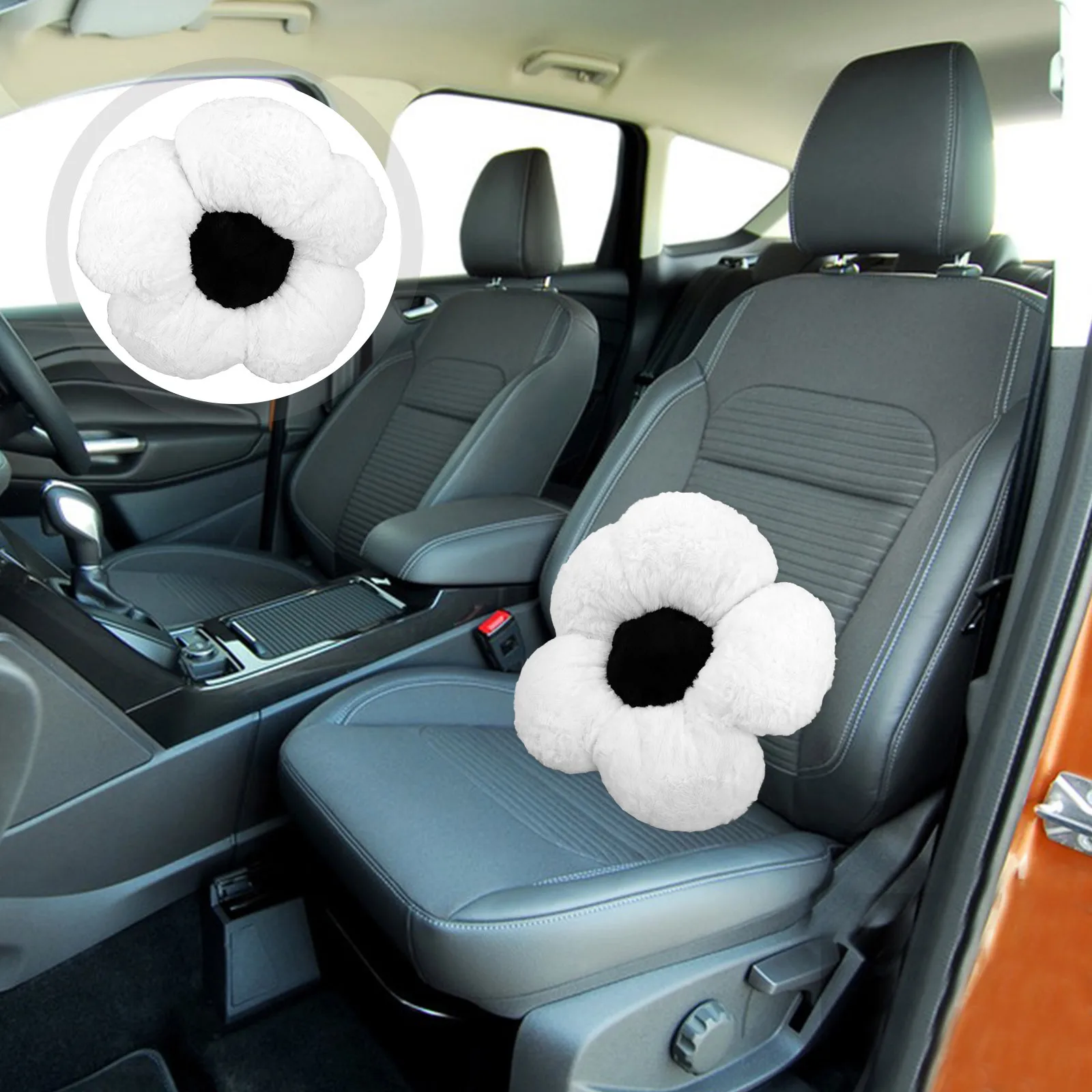 

Flower Shaped Car Back Support Cushion Cute Daisy Lumbar Pillow Soft Cushion For Seat Sofa Office Home Easy Clean