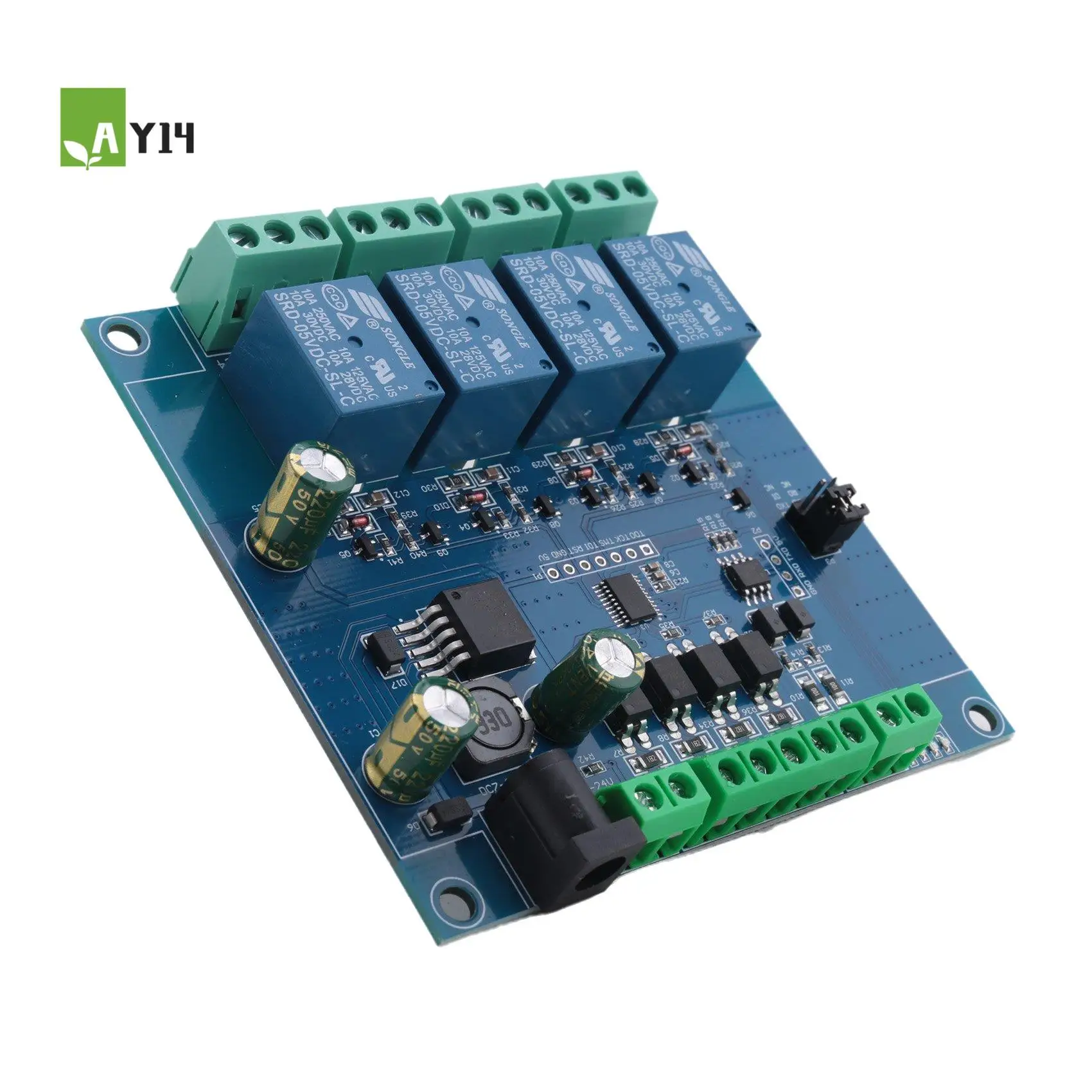 AY14 -Modbus Rtu 4 Ch Relay Module Input 485 Ttl Uart Communication 4-Channel Input 7-24V Relay Module