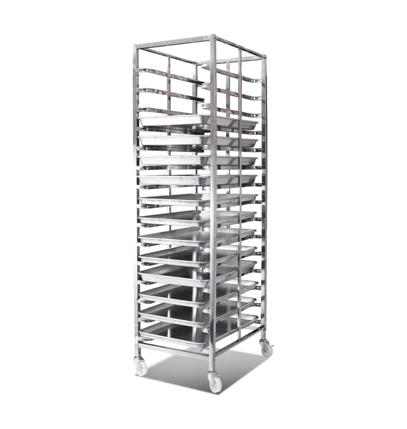 

100% pure 304 stainless steel baking tray cart with 16 to 34 layers