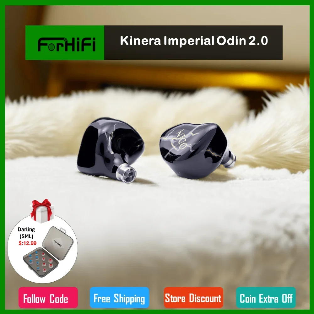 

Kinera Imperial Odin 2.0 8BA IEM Earphone With 8 Cores 6N OCC Cable Headphone 4.4mm Termination Plug Earbuds HiFi Music Headset