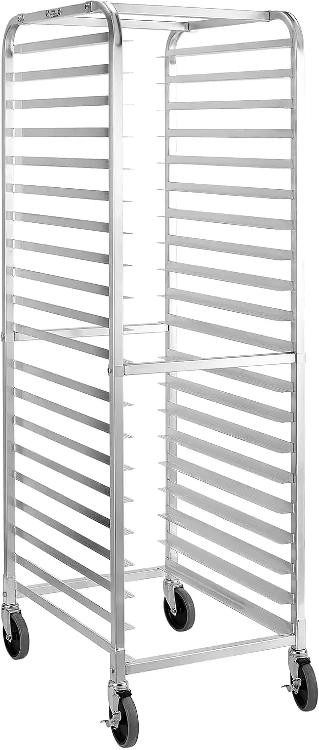 HALLY SINKS & TABLES H Bun Pan Rack 20 Tier with Wheels, Commercial Bakery Racking of Aluminum for Full & Half Sheet - Kitchen,