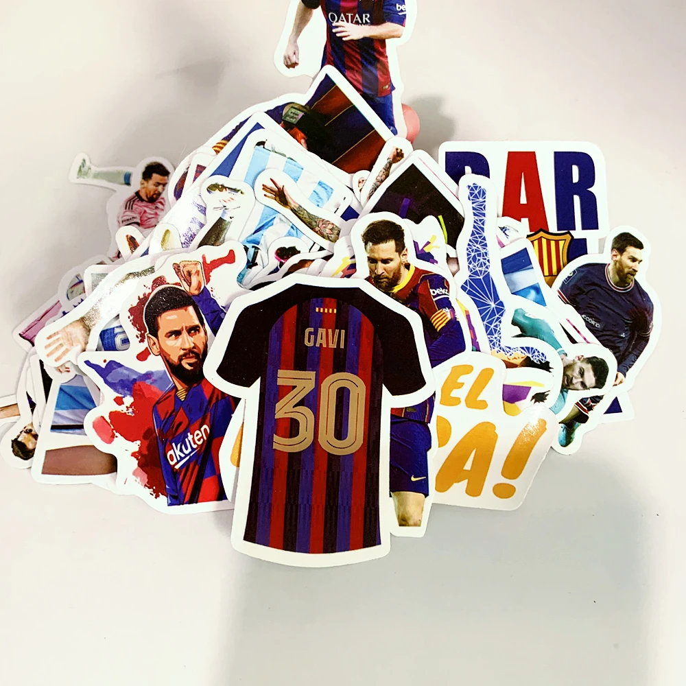 100 tipos de póster de fútbol Lionel Messi, momentos clásicos de partidos de fútbol, pegatinas de pared de grafiti para decoración de Bar de fanáticos de palos DIY