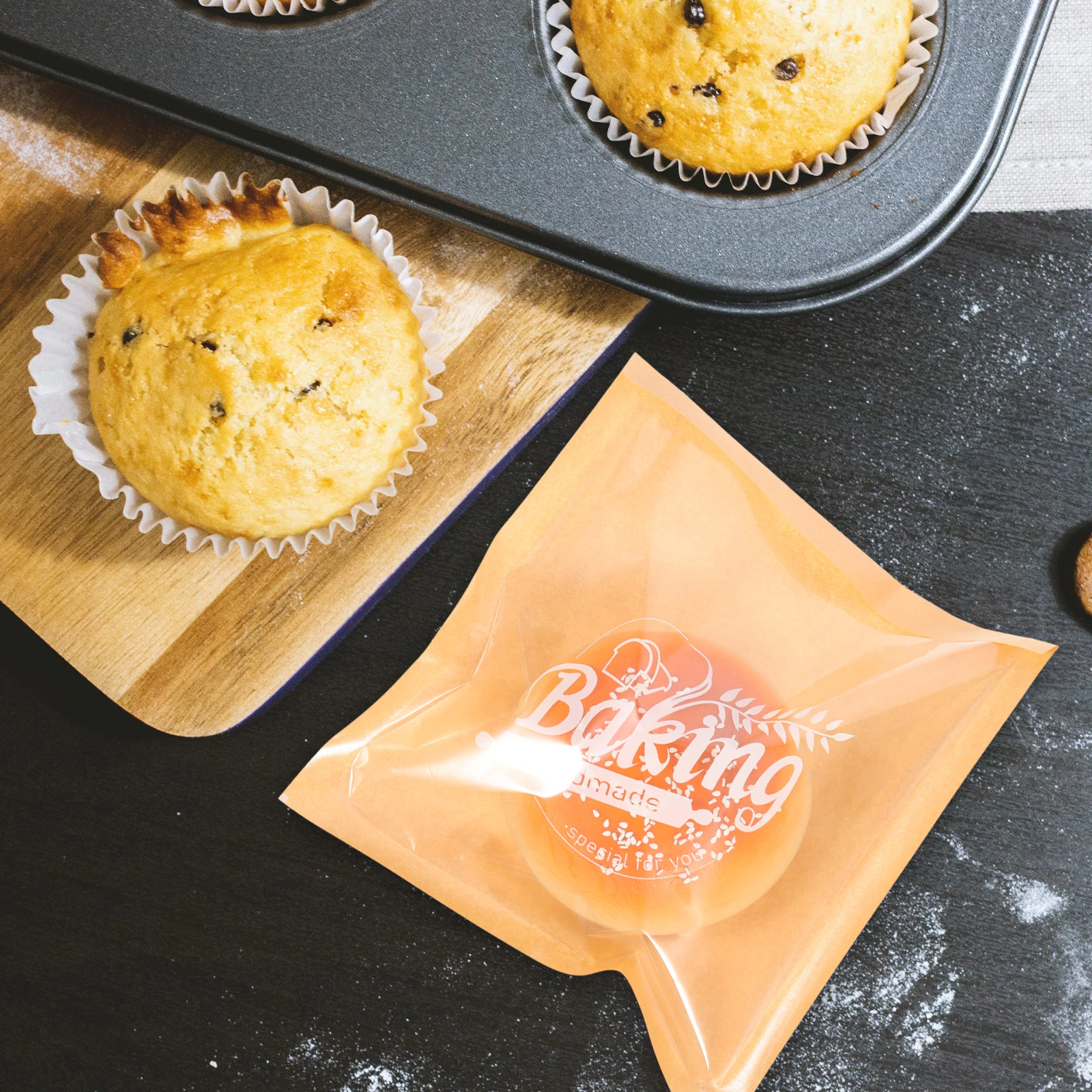 

100Pcs Unbleached Paper Bags Oil-Proof Multi-Function Bakery Food Storage Pouches Sandwich Bags Household Bread Bag