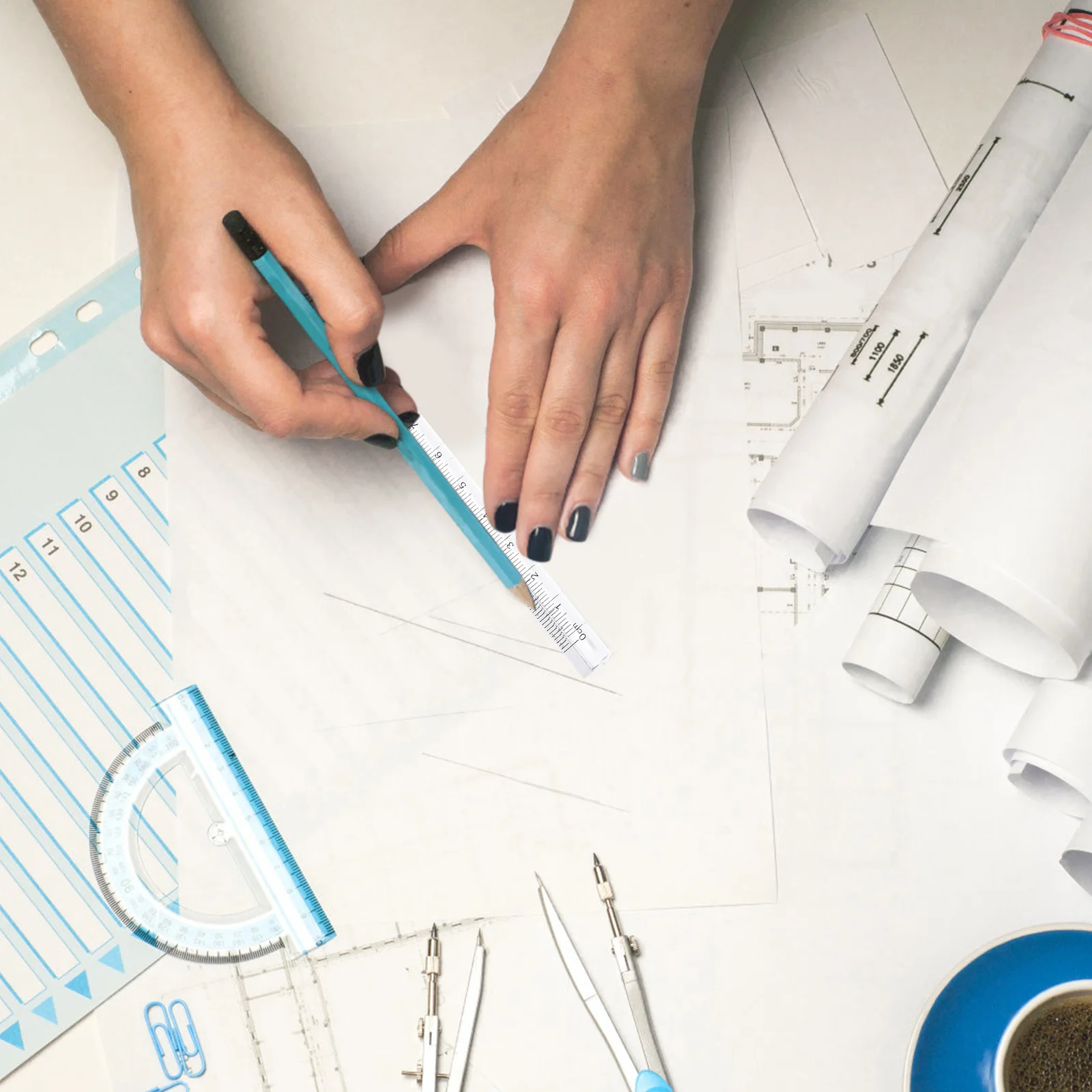 8 قطعة مساطر مثلثة مساطر رسم شفافة واضحة لطلاب المدارس أدوات قياس مقياس متري