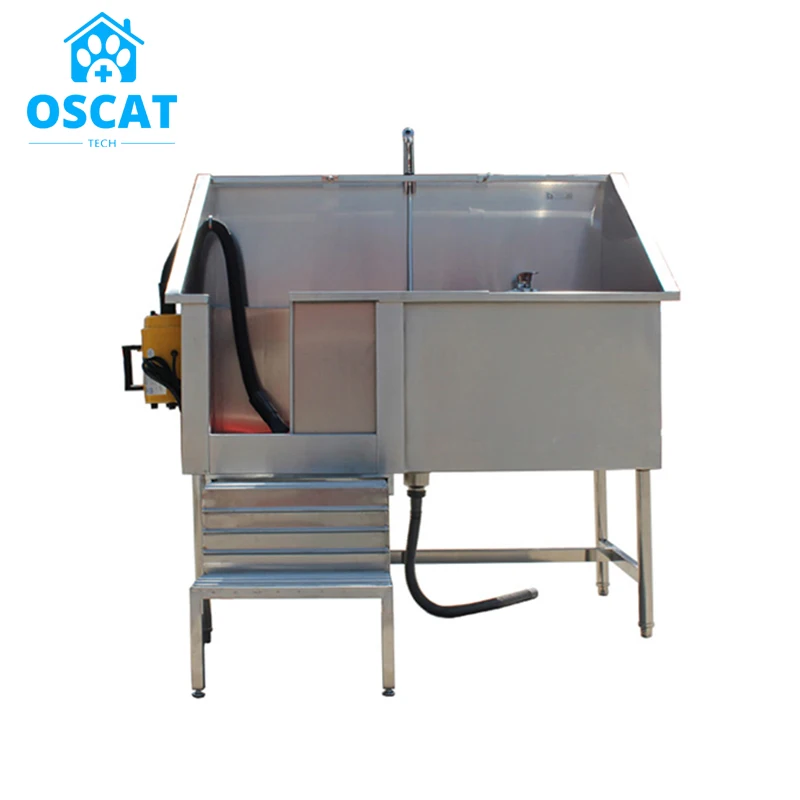 OSCAT EURPET Veterinary Pet Grooming Bathtub Spa Mobile Door And Blower Vet Bathing Pool Cleaning Dog Bathtub Sinks