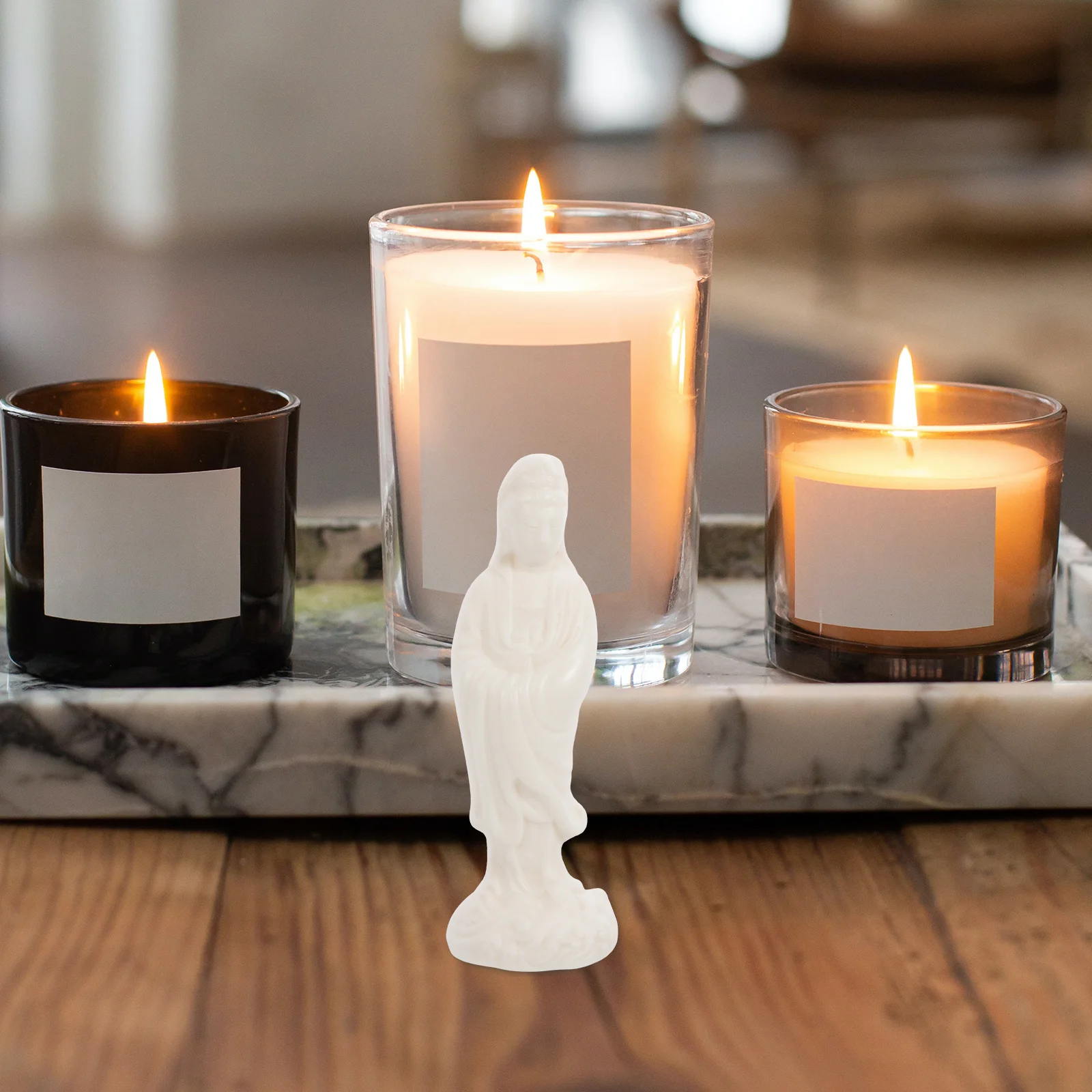 

Ceramic Avalokitesvara Buddha Sculpture Zen Style Desktop Ornament Home Decoration Housewarming Gift Avalokitesvara Buddha