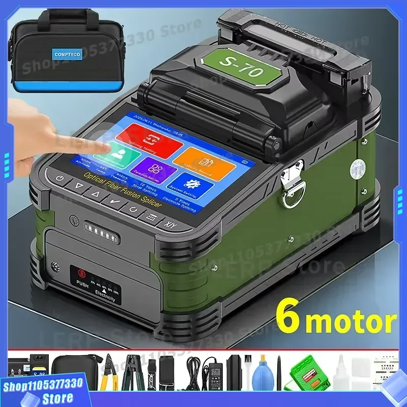 COMPTYCO S-70 Fiber Optic Splicing Machine 6 Motors 8/18S Fiber Optic Soudeuse FTTH Optical Fiber Welding Machine Fusion