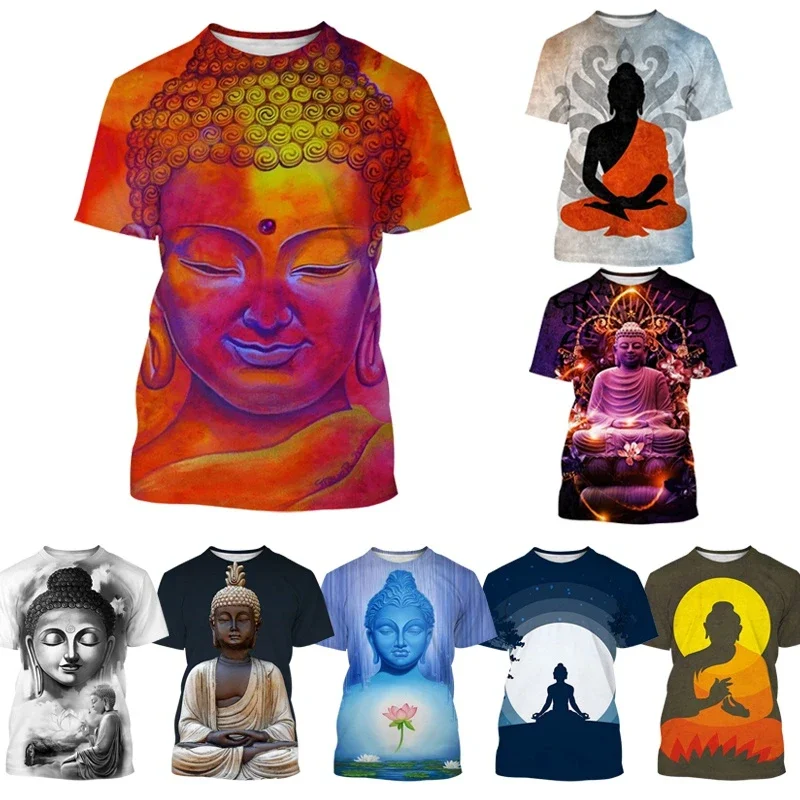 

Unisex Fashion Pattern Unisex 3D Printing Buddha Casual Loose Comfortable Hot Sale Men's T-Shirt Kid Tees Tops