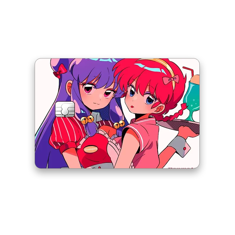 Ranma 1⁄2 Kartenaufkleber Exquisite Nibun-no-Ichi Chip Tags Paster Aufkleber Tendou Akane Anime Kawaii Star Laser Bus Subway Dekorieren