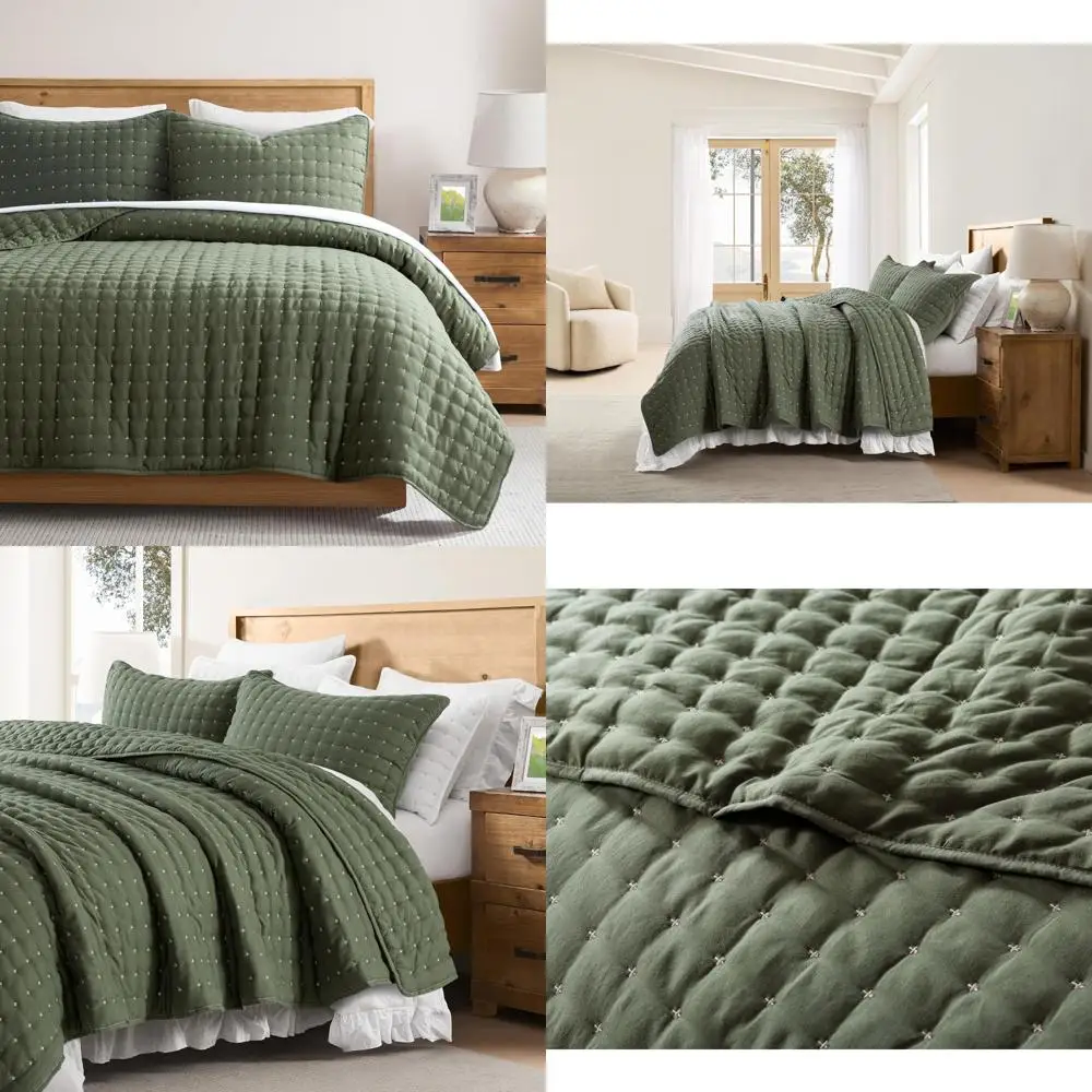 

California Oversized Cal King Quilt Bedding Set with 2 Pillow Shams, Light and Soft Bedspread Coverlet for Comfortable Sleep