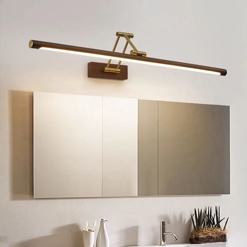 Bathroom LED Vanity Mirror Light, 3‑Axis Foldable Retractable Makeup Lamp, Adjustable Waterproof Wall Mount Cabinet Light