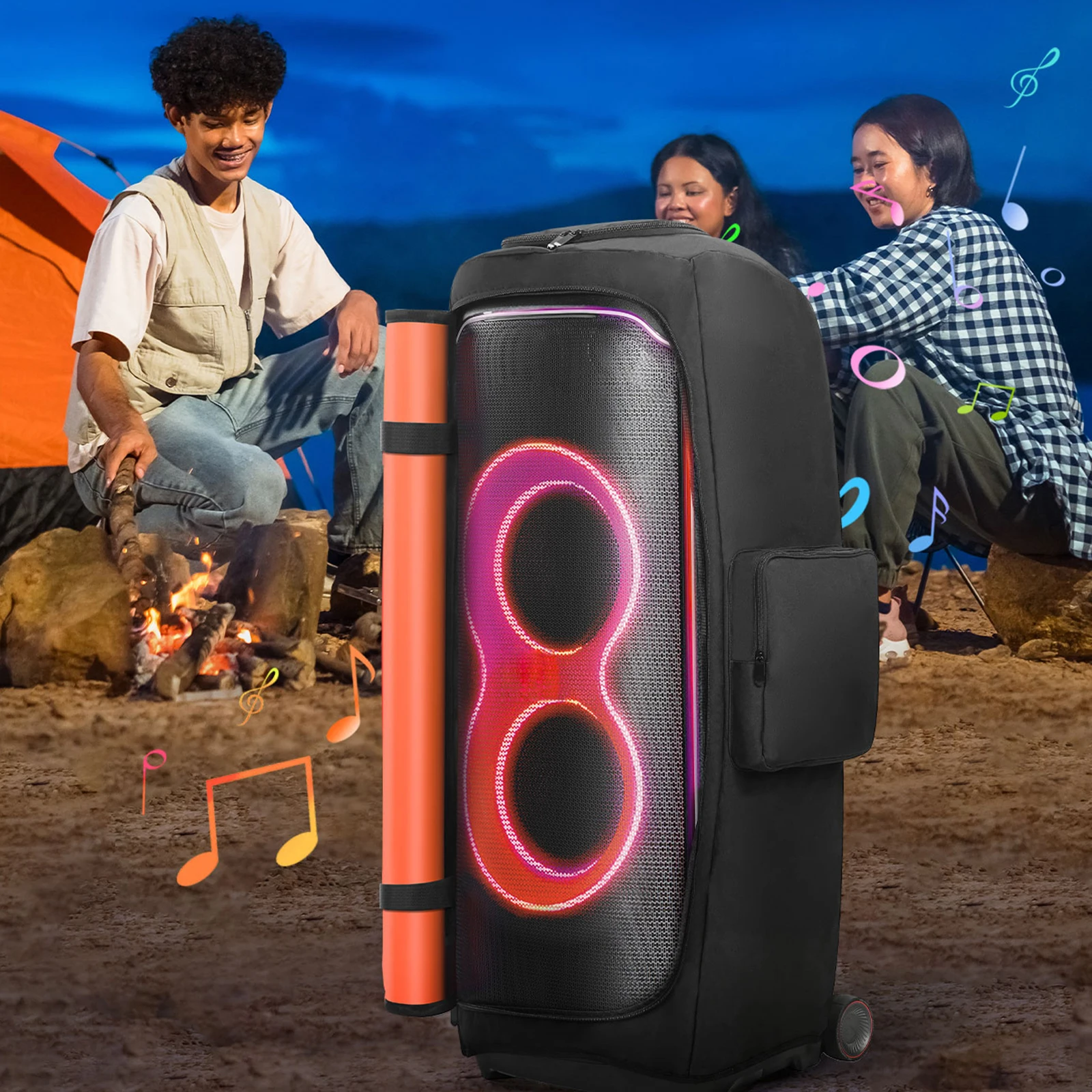 For JBL Partybox Anti-Slip Dust Cover Zipper Closure Waterproof Nylon Storage Case Party Speaker Carry Case for Outdoor Travel