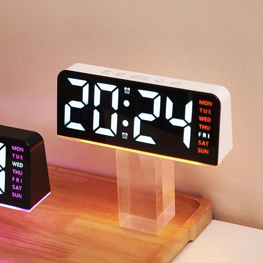 Bedroom Decor Adjustable Brightness Clock Bedside Table Addition Color Changing Lights Customizable Atmosphere For Bedroom