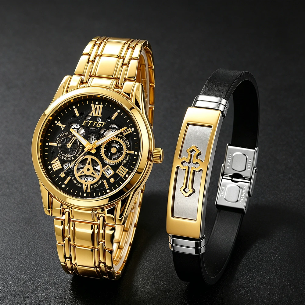 Ensemble de 2 pièces : montre neuve et accessoires assortis, accessoires à la mode et tendance, parfaits pour compléter une tenue, texture exceptionnelle.