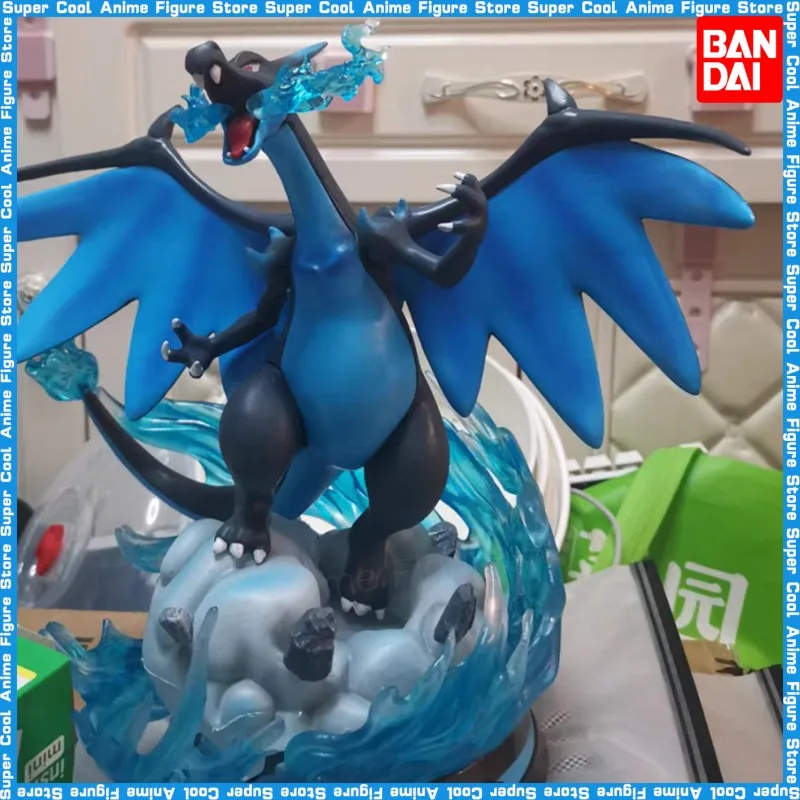 About 28cm Anime Pokemon Mega Charizard X Figure Gk Dracaufeu Glurak Manga Statue PVC Action Figurine Collectible Model Toy Gift