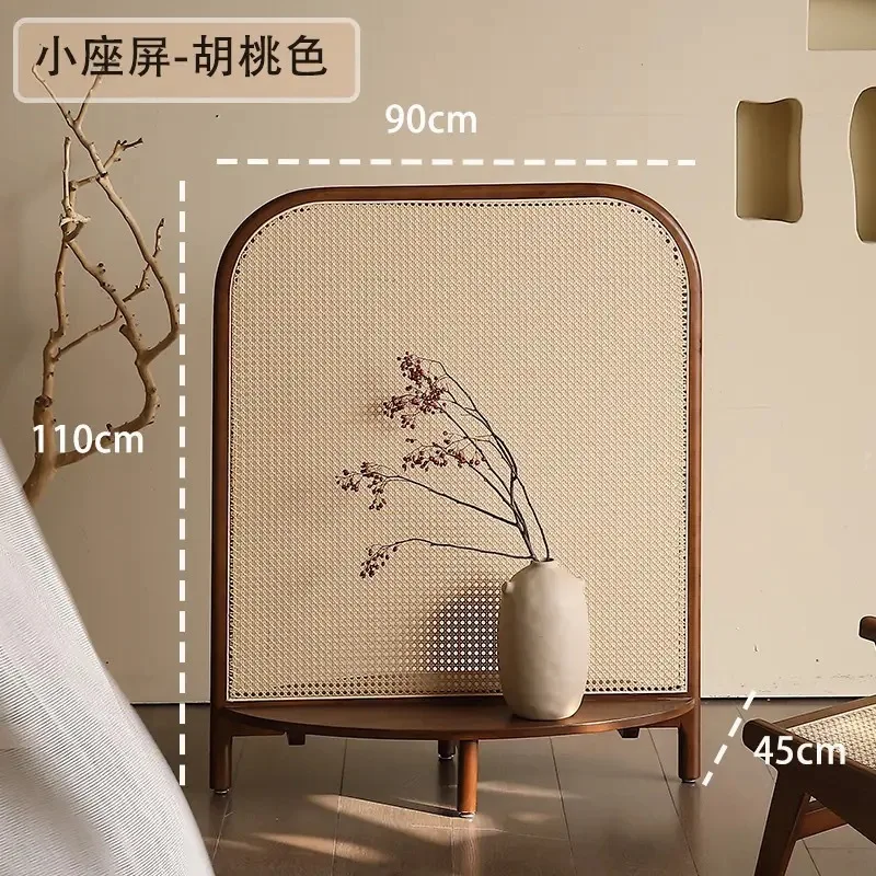 Song Dynasty aesthetics entrance screen partition retro solid wood rattan facing the door blocking the seat screen