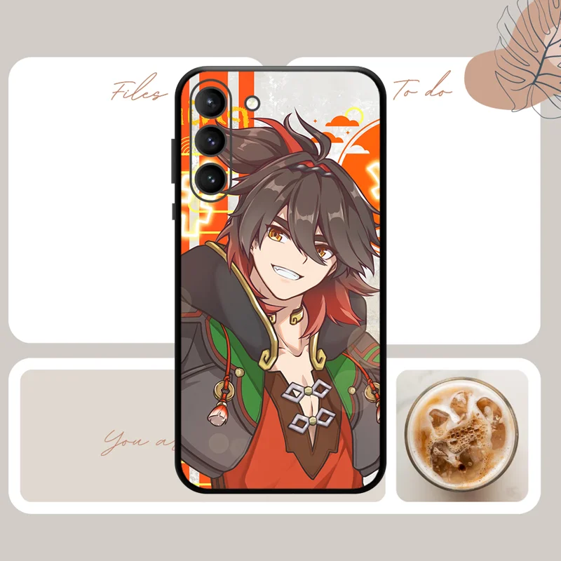 Funda de teléfono Genshin Impact V4.4 Pyro Character 4 Stars para SAMSUNG Galaxy S24 S23 Ultra S22 + S21 FE S20 A54 note20 plus