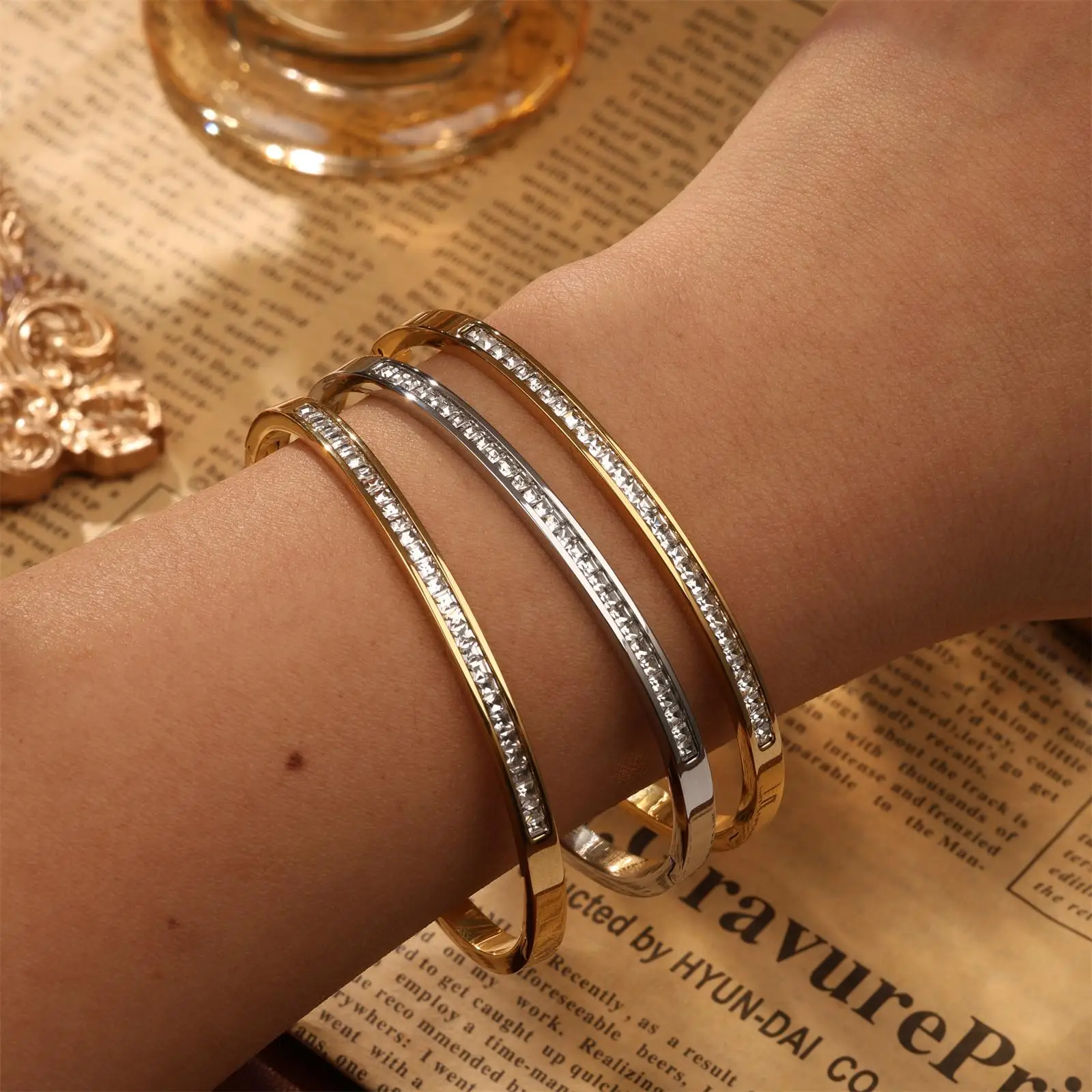 INS Simple 316L Nail Light Luxury Stainless Steel Jewelry Women's High Quality Bracelet Multi Functional Non-fading Hand Jewelry image 3