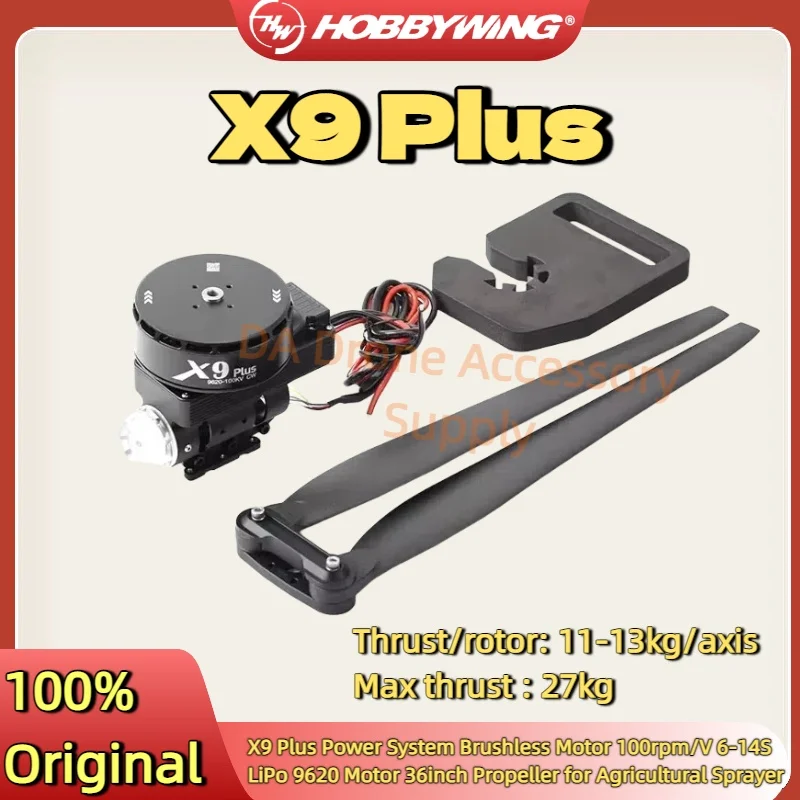 

XRotor X9 Plus Hobbywing Brushless Motor Max thrust 27kg 40mm Tube 36inch 36190 Propeller For 20L Agricultural Drone Quadcopter