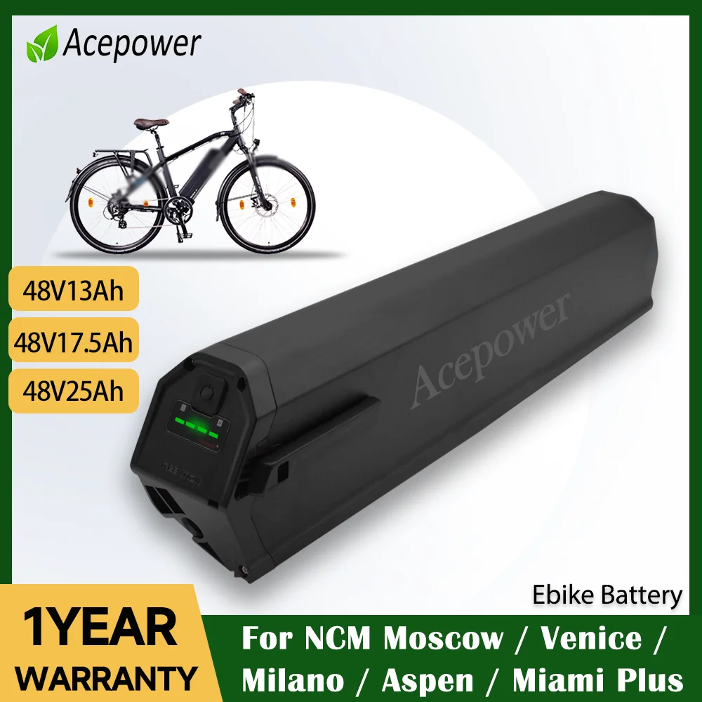 

Аккумулятор для электровелосипеда 624 Втч, 48 В, 13 Ач, 17,5 Ач для NCM, Москва, Венеция Милан Аспин, Майами Plus, электронный велосипед, сменный аккумулятор для городского велосипеда