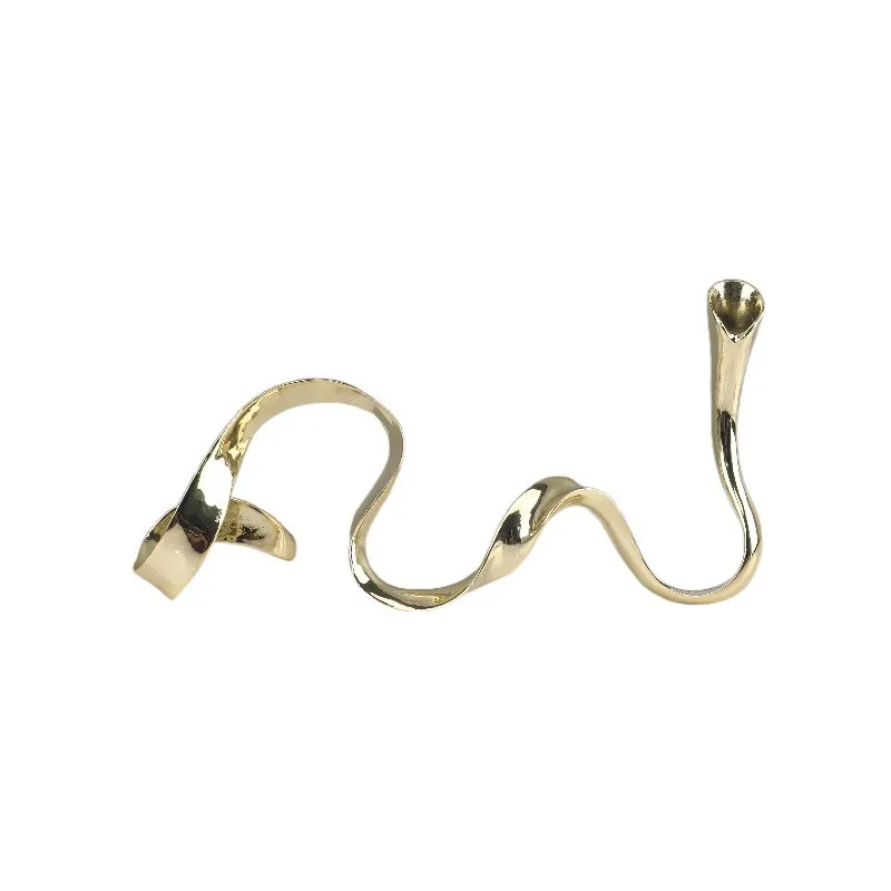 

Modern simple geometric streamer metal candlestick ornament, living room restaurant hotel model room soft home
