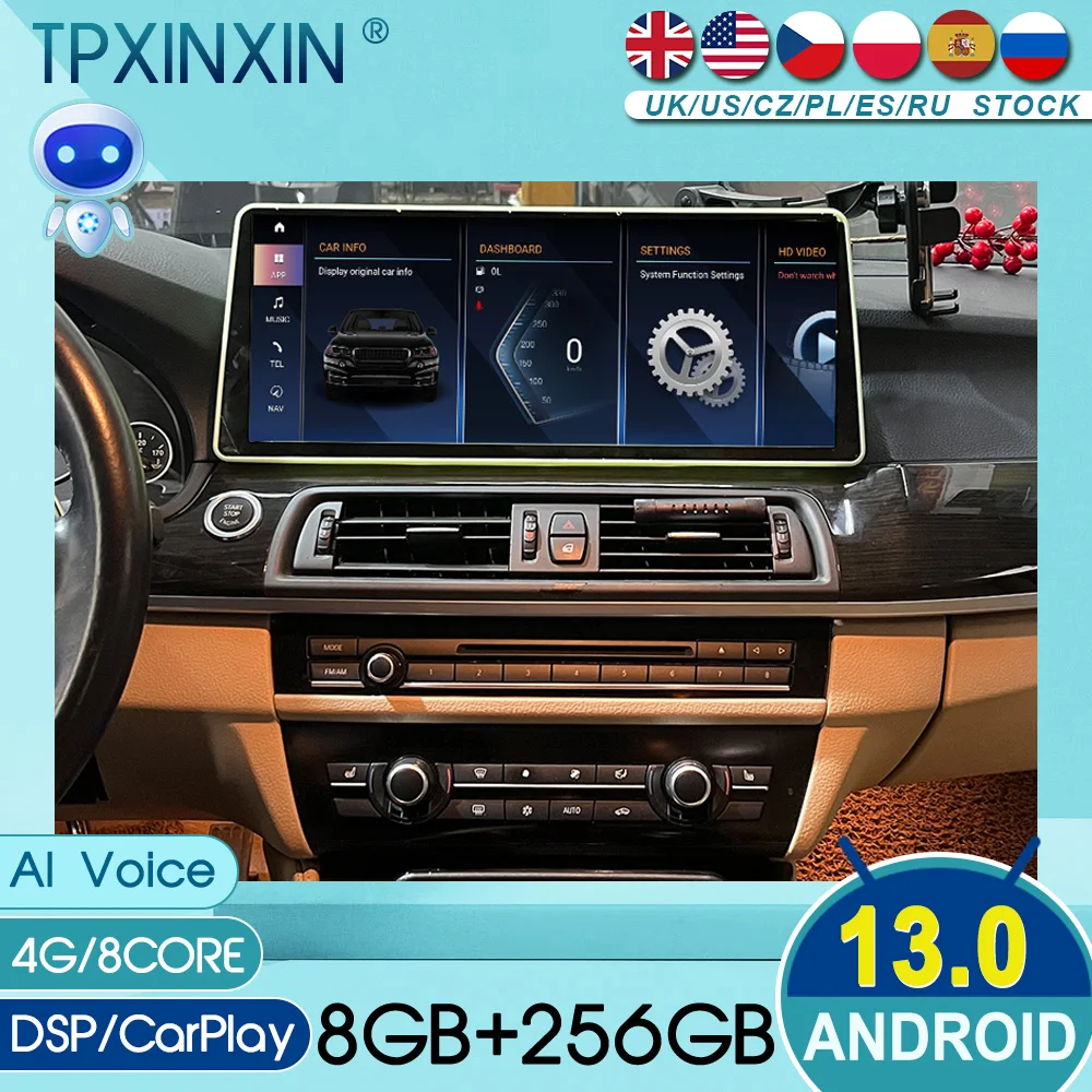 

Qualcomm 15.9 Inch Screen Multimedia Player For BMW 5 Series F10 F18 Car Radio 8+256GB Carplay Android Auto Head Unit 4G LTE