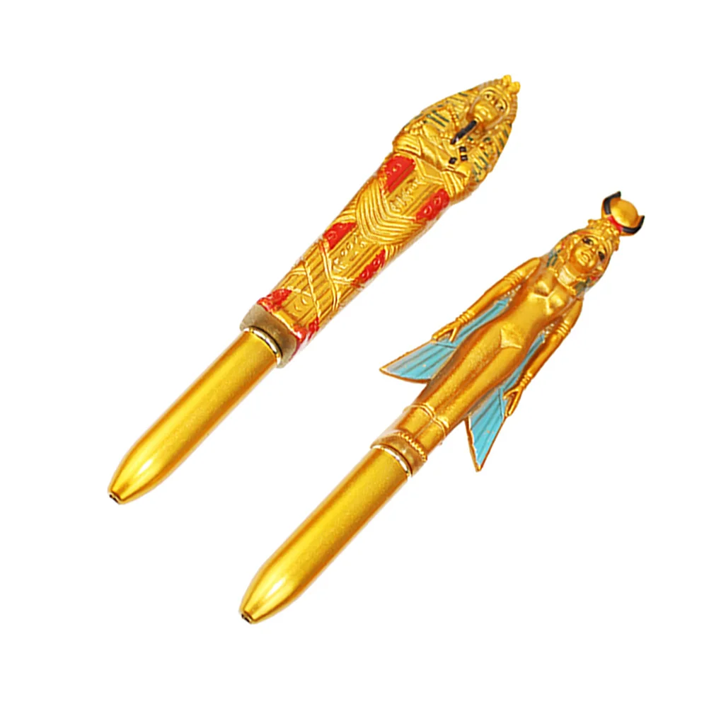 

2Pcs Pharaoh Ballpoint Pens Egypt Man Advertising Activity Pens Plastic Craft Suitable for Home Office Student Use