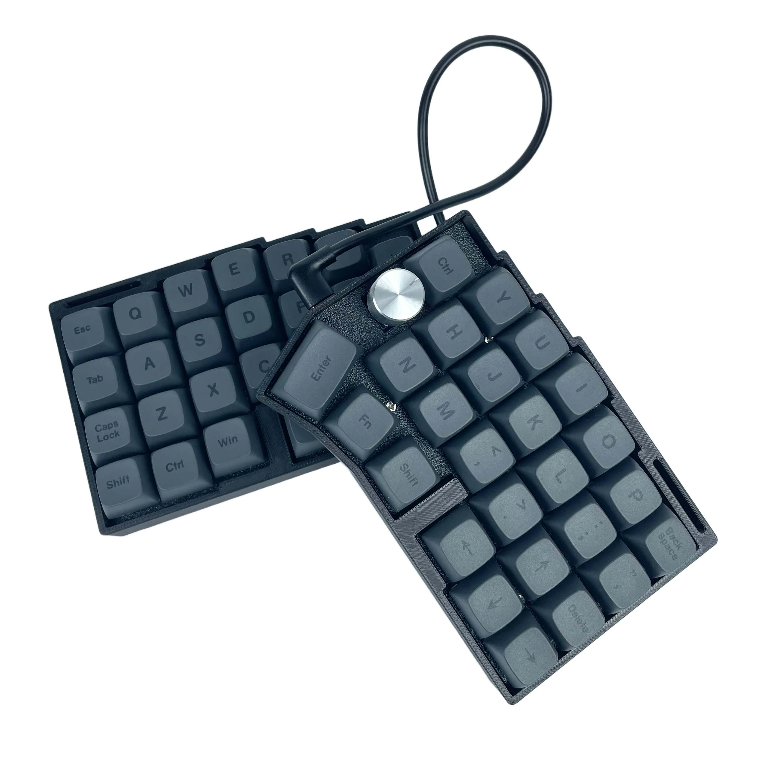 Cornix 52 Ergonomics Split Mechanical Keyboard,Wired 4X6 Layout with Knob,Hot-swappable,Pre-lubed Linear Switch,RGB Backlight