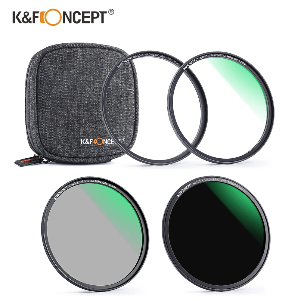 K&F Concept Magnetic Filter Set ND1000 ND Filter CPL Filter MC UV Filter And Magnetic Suction Base 49mm 52mm 67mm 72mm 77mm 82mm