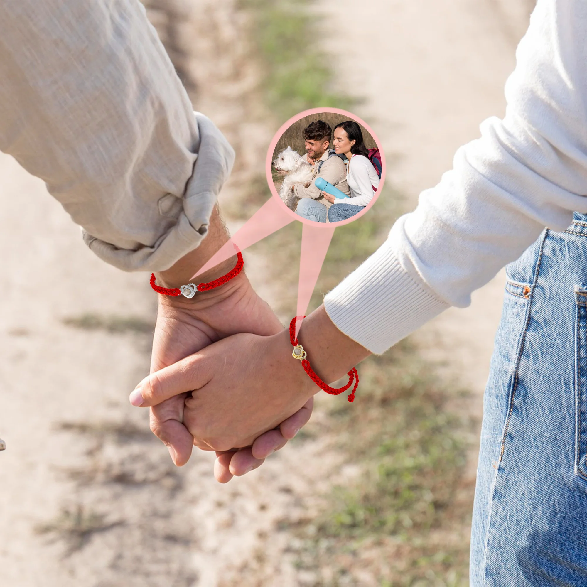 

Custom Projection Bracelets with Picture Inside - HD Printed Bracelets with Photos, Tarnish Resistant Photo Bracelet Gifts