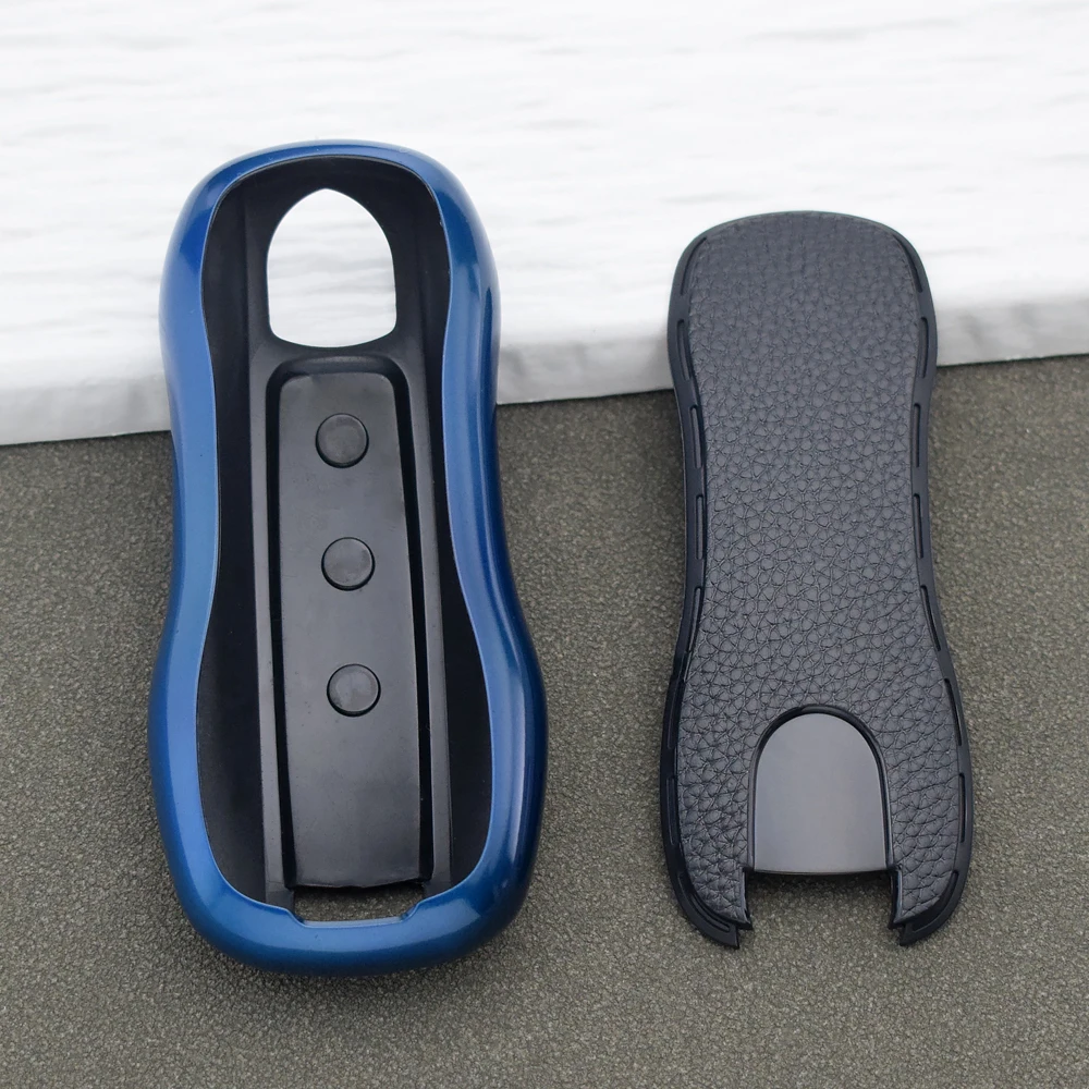 Premium Smart Remote Key Fob Cover for Porsche Cayenne Macan 911 Panamera Carrera Spyder Boxster Cayman 970 981 991 Keychain