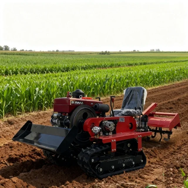 Multifunction Mini Tiller Cultivator Crawler Rotary Tillage Machine for Orchard Tracked