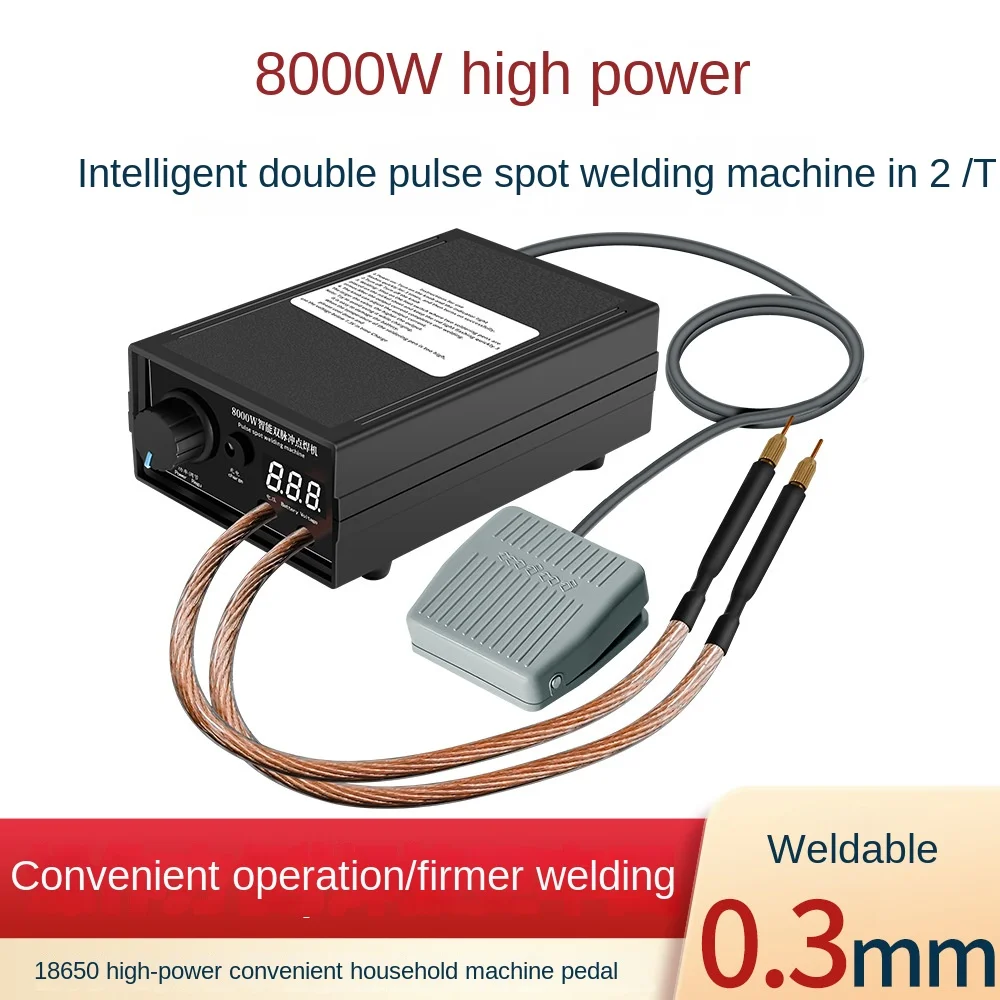 

8000W Dual Pulse Spot Welding Machine 18650 Li-Battery Cellphone Battery 0.1-0.3mm Nickel Sheet DIY Welding Digital Spot Welder