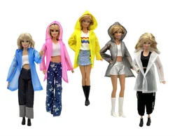 1 Set Cloth Doll Accessories Raincoat Casual Wear Outfit+Shoes for 11.5 Inch 30cm Doll Kids or Birthday Gift