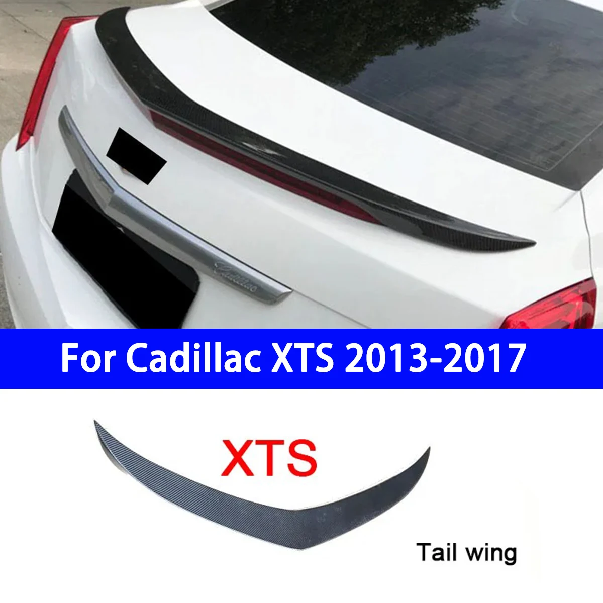 

Suitable for Cadillac XTS 2013-2017 Tail Wing Carbon Fiber Spoiler Fixed Wing Ducktail Decoration Rear Spoiler New Product