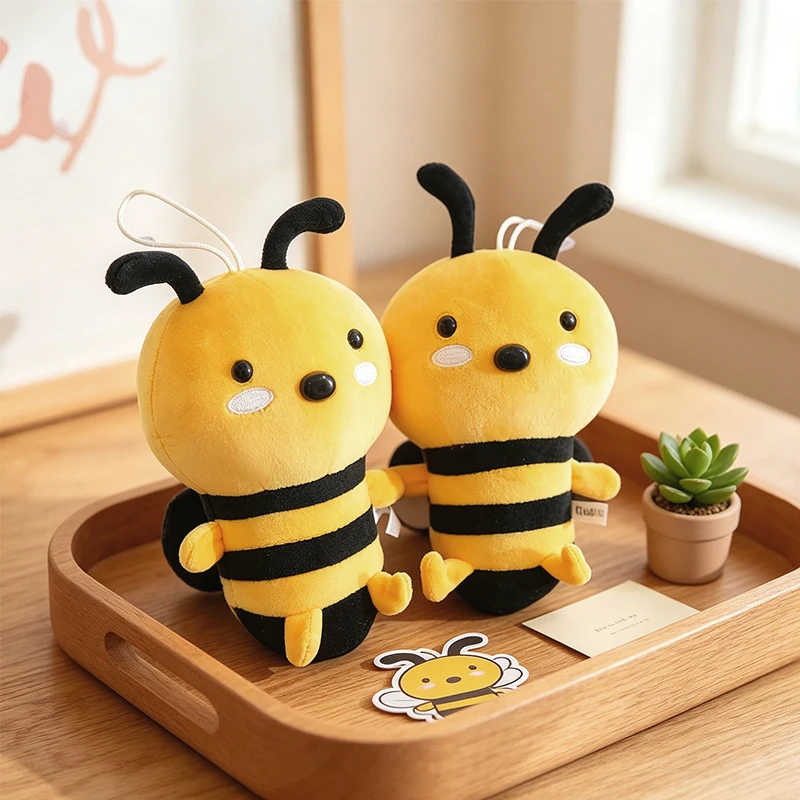 20/30CM Bee Plush Doll Soft Pendant Stuffed Animal Bumblebee Toys Lovely Birthday Holiday Gifts Boy Girls Kids Bag Bedroom Decor - view 6